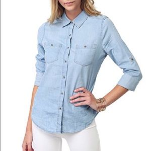 NWOT Chambray Denim Button Up